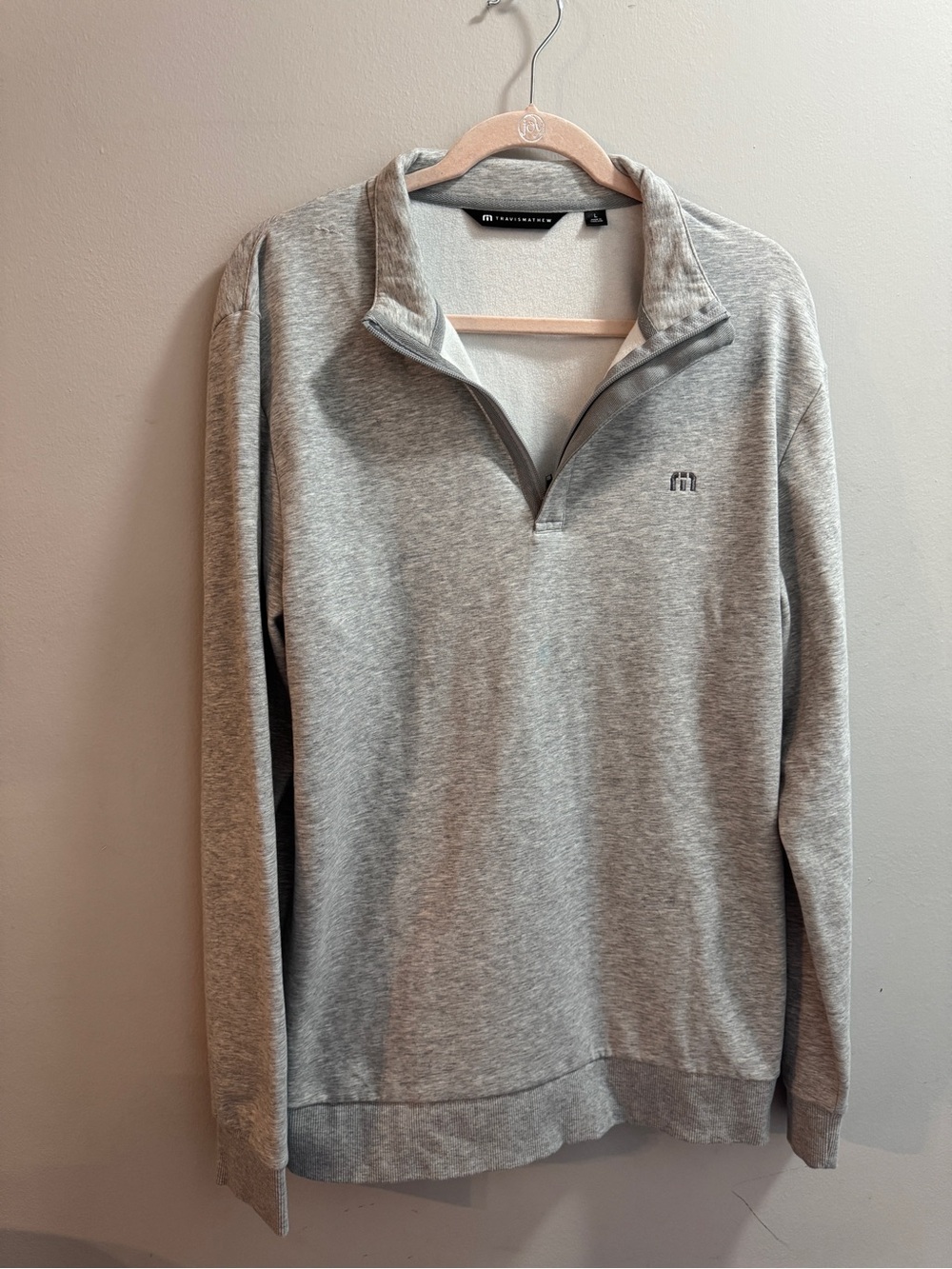 Travis Matthew Quarter-Zip Pullover Sweater - Light Gray